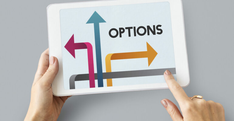 Illustration of opportunities at turning point to be change on d